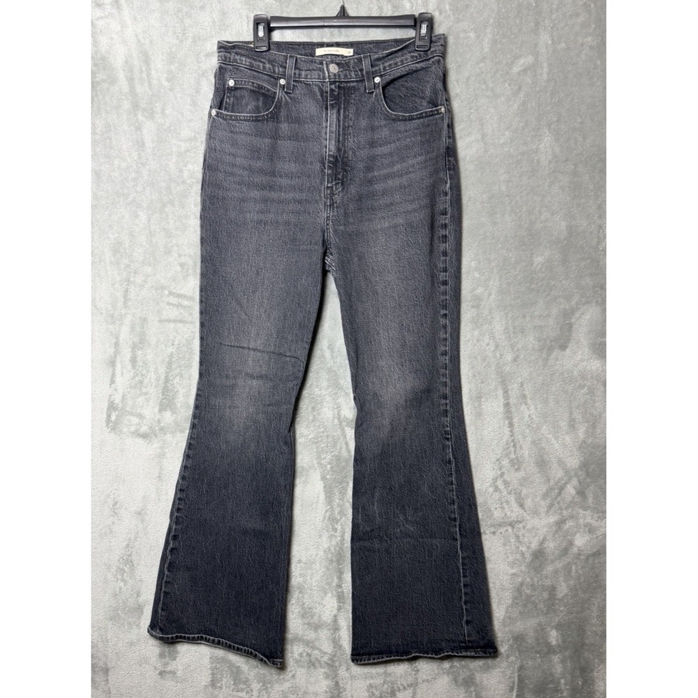 Levis Premium 70s High Flare Jeans Womens 30x32 Denim Black